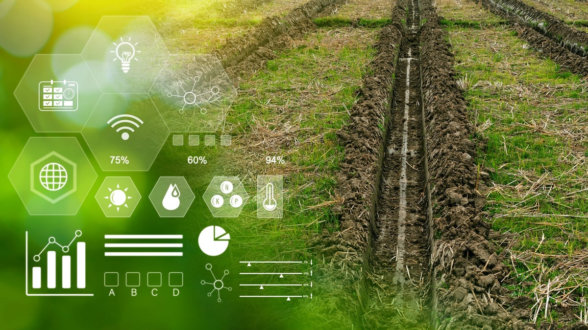Infographics smart farming and precision agriculture with visual icon, Innovation technology for smart farm system